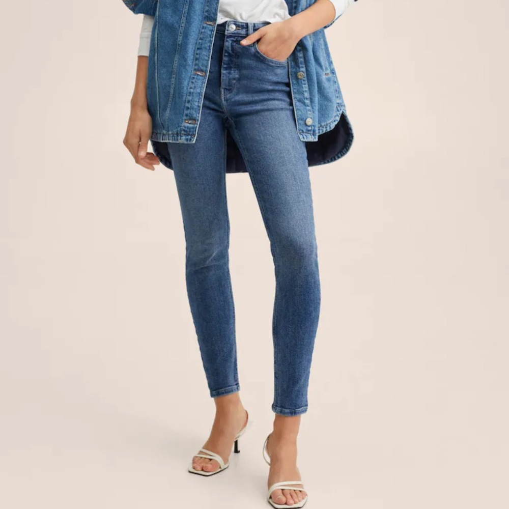 Mango NWT Soho high-waist skinny jeans medium blue